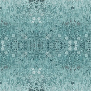 damask- teal faux foil