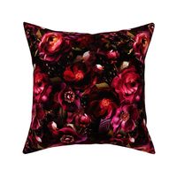 Small- Opulent Antique Baroque Maximalistic Flowers Romanticism - Gothic And Mystic Dramatic Glamour inspired Shiny Burgundy