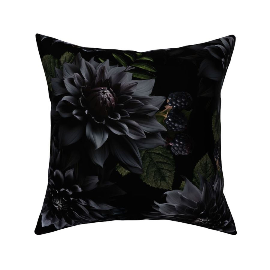 Large Dramatic Glamour Opulent Black Antique Baroque Luxury Dahlia Maximalistic Flowers Romanticism - Gothic And Mystic inspired 