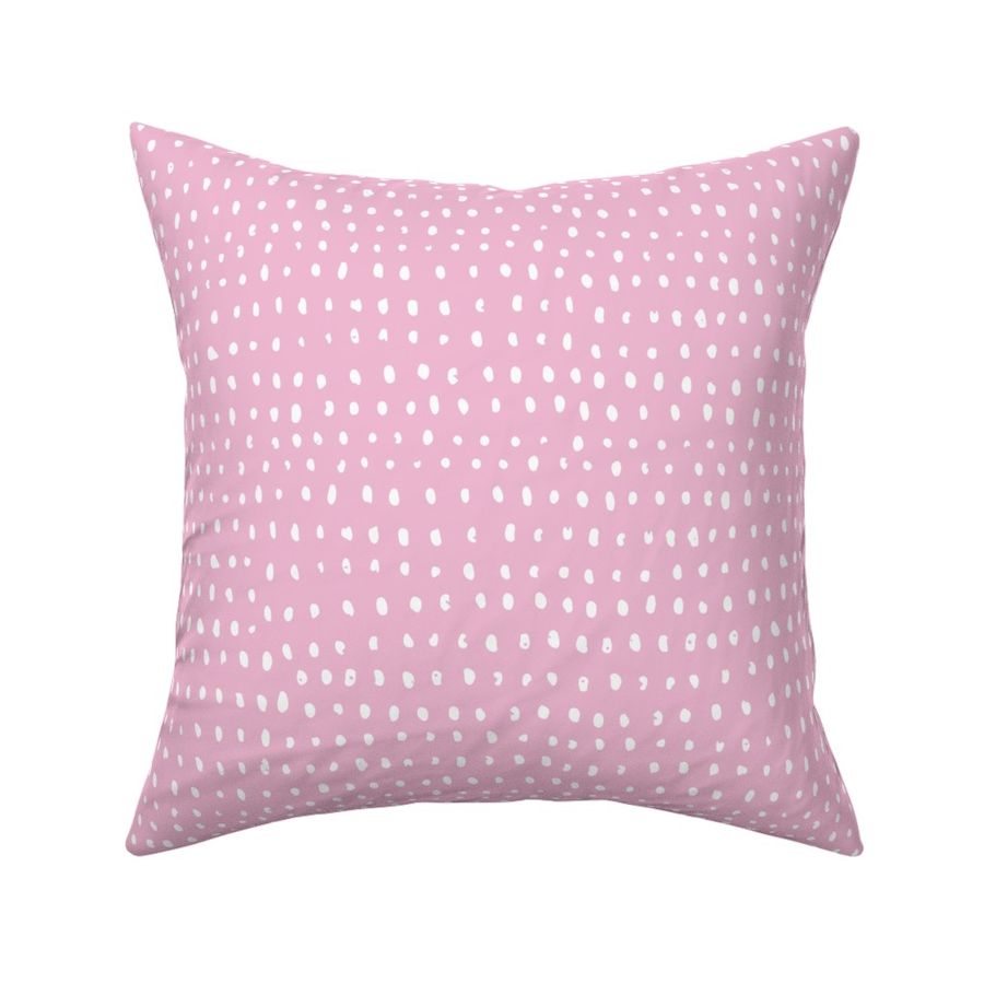 hand drawn dots  - white on pink - medium