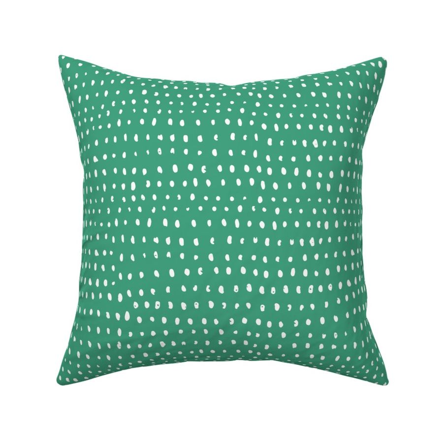 hand drawn dots  white on green - medium