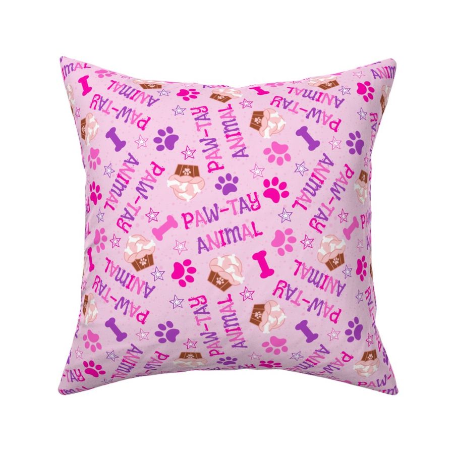 Medium Paw-Tay Animal Dog and Cat Pink Dog Bandana Collar