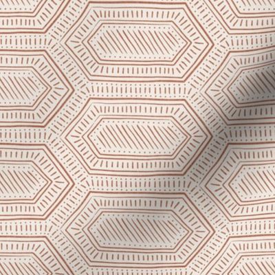 (small scale) hexagon boho tiles - home decor -terracotta - LAD23