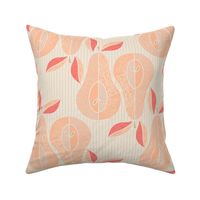 Large Pantone Fuzzy Peach Mid Century Modern Pears