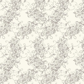 Foliage and swirls beige