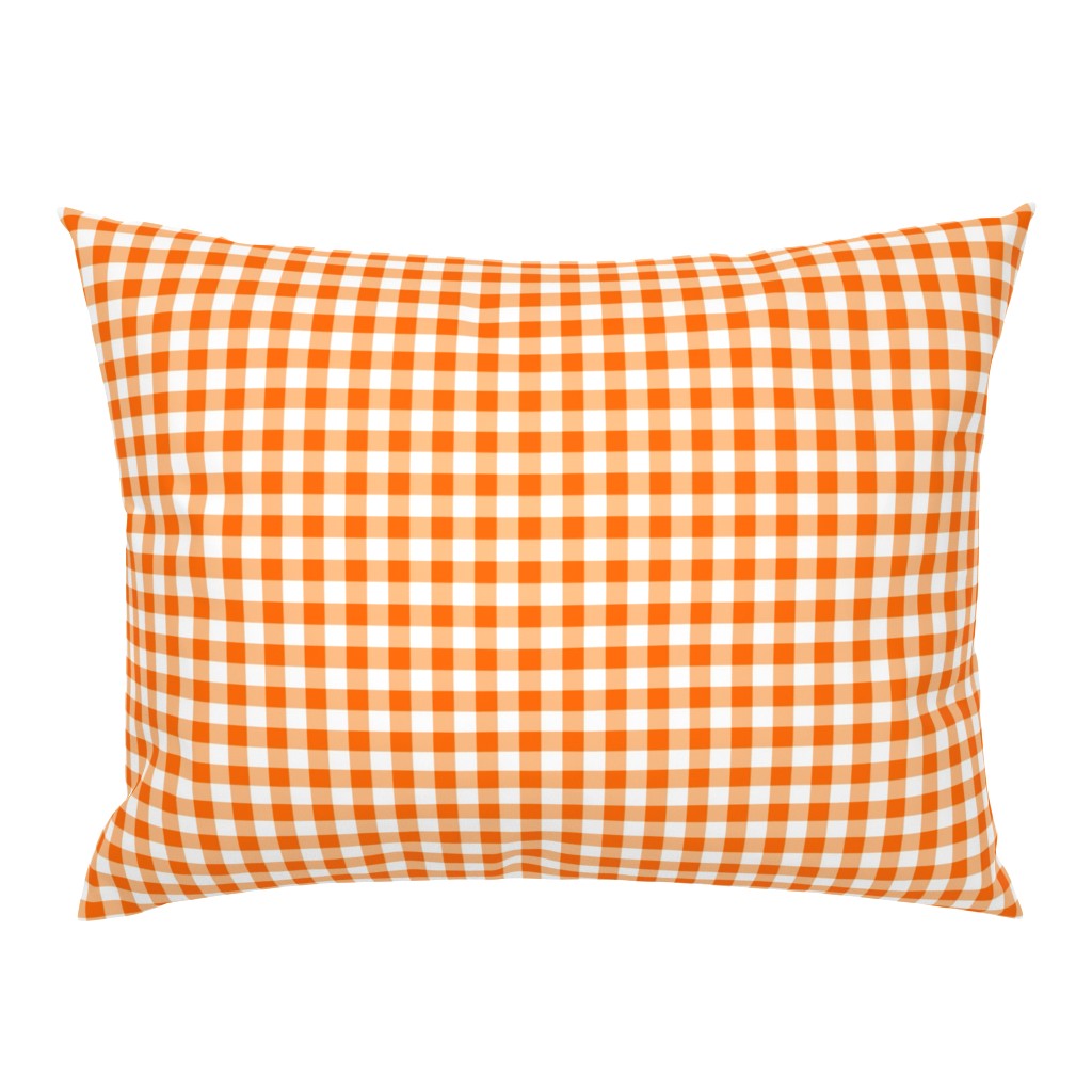 3xSmall Scale - Non-Directional - Plain Gingham - Dark Orange - Light Orange - White