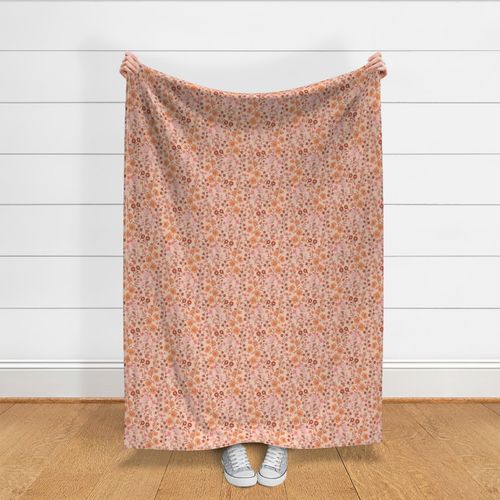 Irene Floral Botanical Warm Boho peach pink