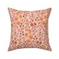 Irene Floral Botanical Warm Boho peach pink