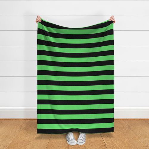 3 Inch Black and Bright Green Stripes