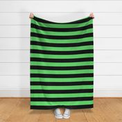 3 Inch Black and Bright Green Stripes