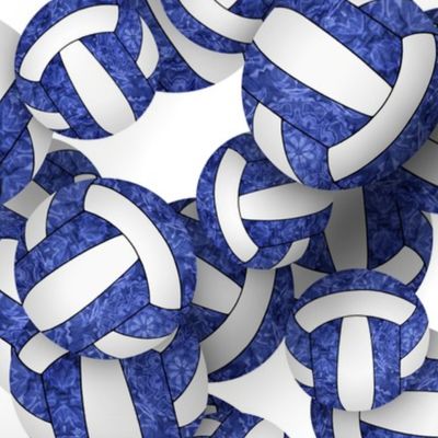 girly blue white volleyballs pattern