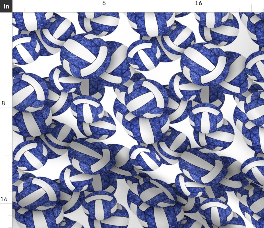 girly blue white volleyballs pattern