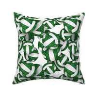 girly green white volleyballs pattern