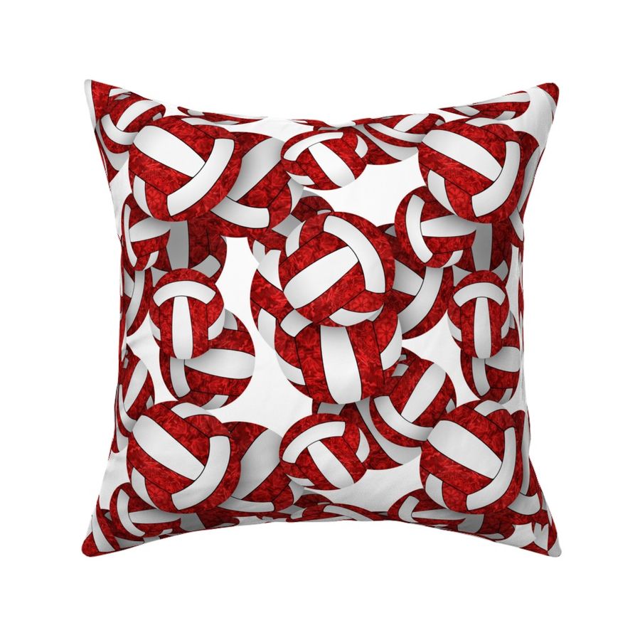 girly red white volleyballs pattern