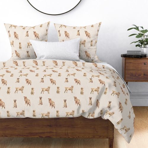 Golden Retrievers on Linen