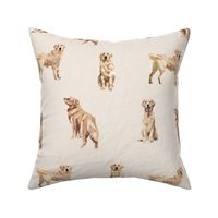 Golden Retrievers on Linen