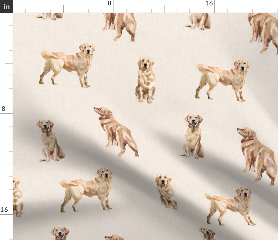 Golden Retrievers on Linen