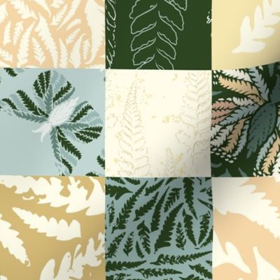 3” Fern Butterfly, Pulelehua Palapalai Cheater Quilt Soft Yellow, Green