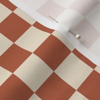 Boho Rust and Ivory Checker {Rust and Buttercream} Rustic Bohemian Checkerboard