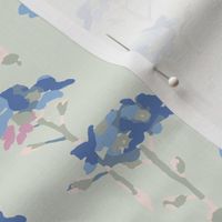 Lil’ Forget Me Not Stems Orange and Pale Green colourway from the A Rose called Miss Piggy Collection 