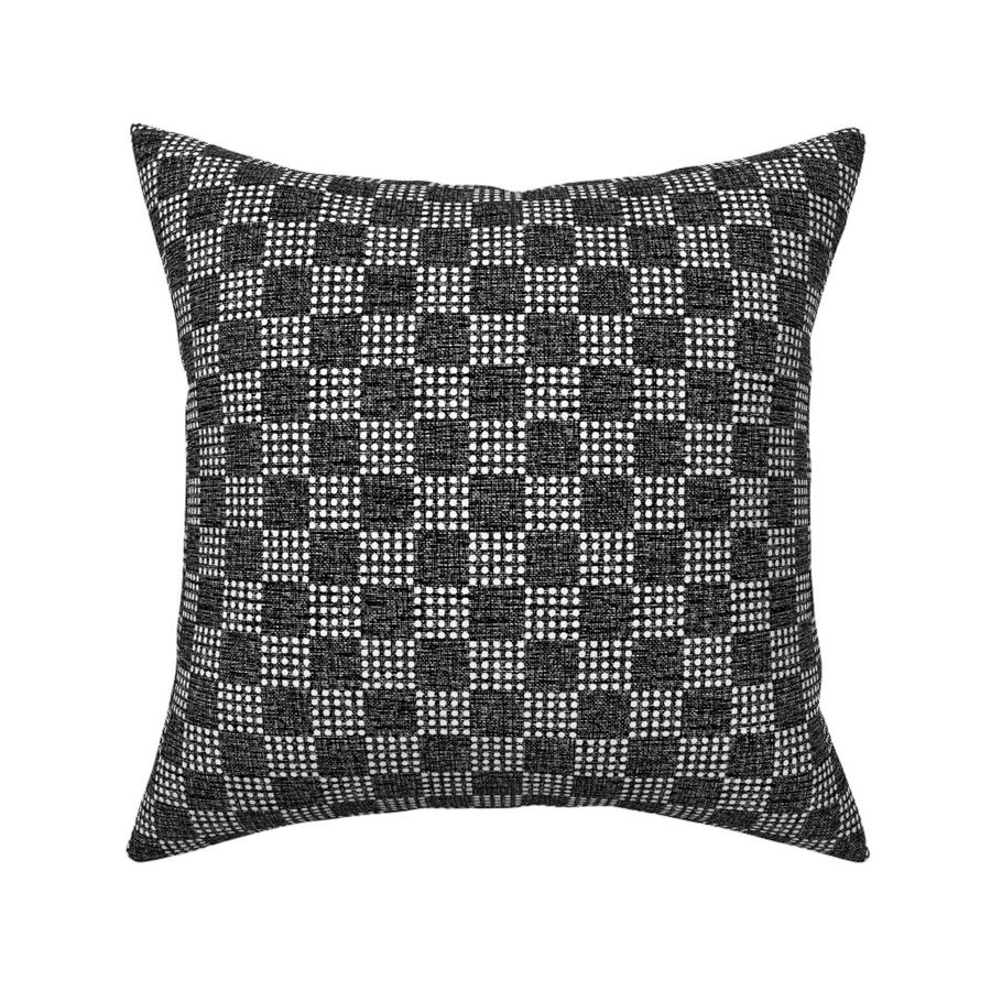 Checker Board black white Japanese block print style