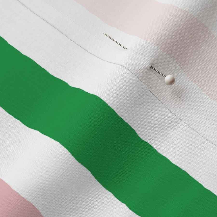 1 inch Watermelon Pink and Green Stripes Vertical