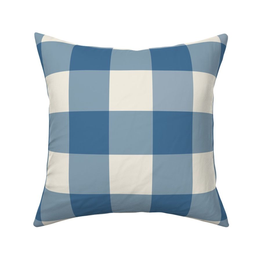 3" Gingham: Bluebird Gingham Check, Blue Buffalo Plaid, Buffalo Check