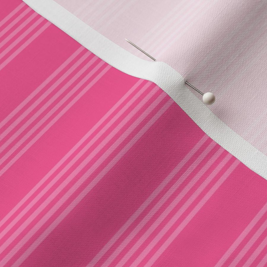 Small scale / Horizontal 5 thin pastel stripes on bright pink / Cool monochromatic light rose pale lines on rich deep jewel fuchsia / simple classic 60s 70s modern fun bold hot dark blender