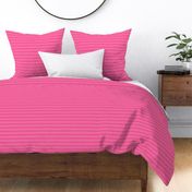 Small scale / Horizontal 5 thin pastel stripes on bright pink / Cool monochromatic light rose pale lines on rich deep jewel fuchsia / simple classic 60s 70s modern fun bold hot dark blender