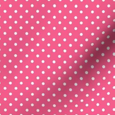 White Polka Dots on a Dark Pink Background (small)