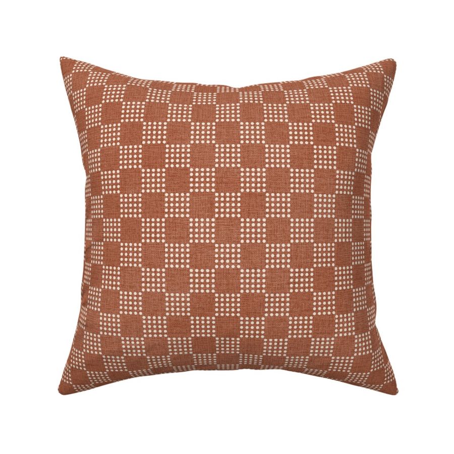 Checker Board rust bone white dots