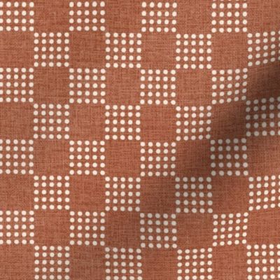 Checker Board rust bone white dots