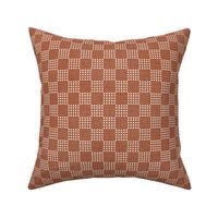 Checker Board rust bone white dots