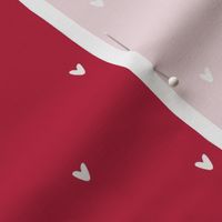 Tiny White Hearts on Cherry Red