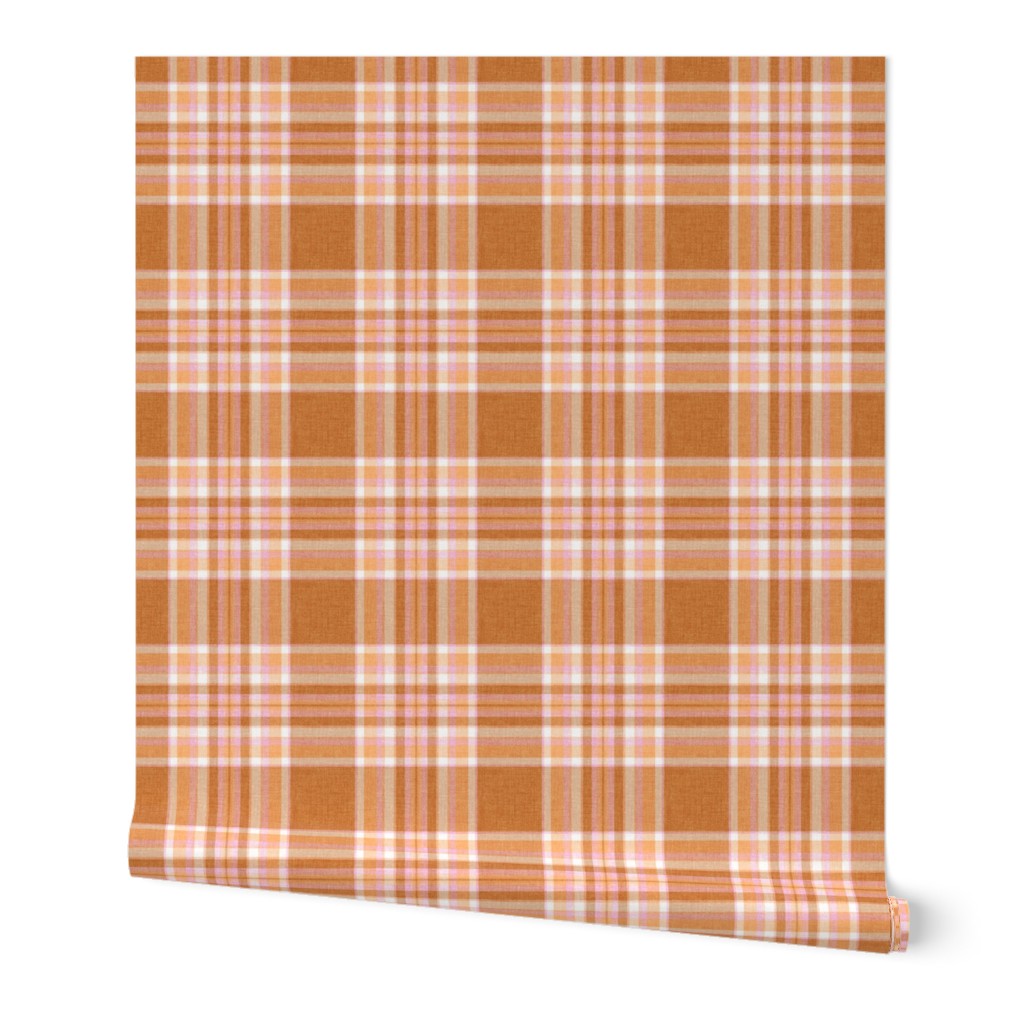 Maggie Plaid Golden pink peach MEDIUM SCALE