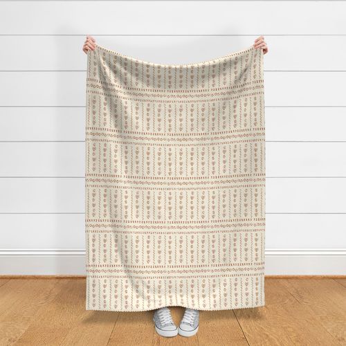 Tribal Boho - Mud cloth 2403051248 -cream - burnt copper - Rustic Texture