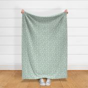 Cute Little White Owls Dandelion Flowers Woven Distressed Woodland Floral Baby Nursery Country Swaddle Pastel Green 