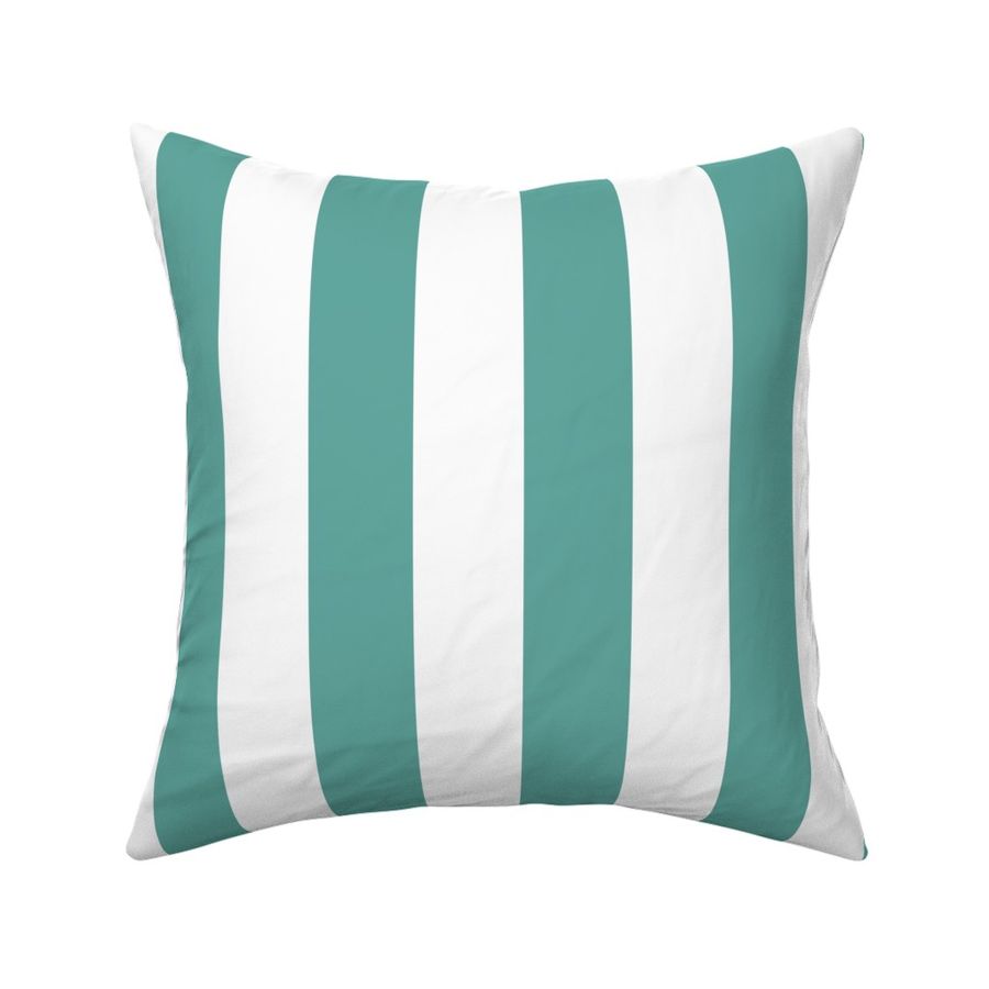 2" (5cm) Cabana Stripe Awning Stripes Retro Light Teal and White