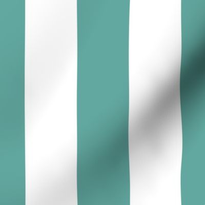 2" (5cm) Cabana Stripe Awning Stripes Retro Light Teal and White