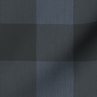 Gingham Check Plaid (3" squares) - Black & Charcoal Gray