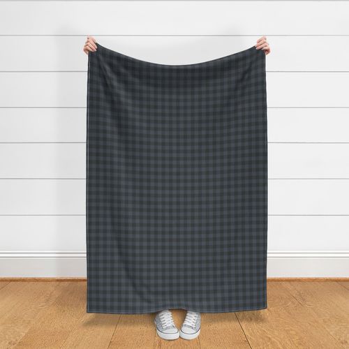 Gingham Check Plaid (1" squares) - Black & Charcoal Gray