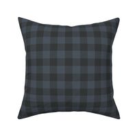 Gingham Check Plaid (1" squares) - Black & Charcoal Gray