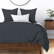 Gingham Check Plaid (1" squares) - Black & Charcoal Gray