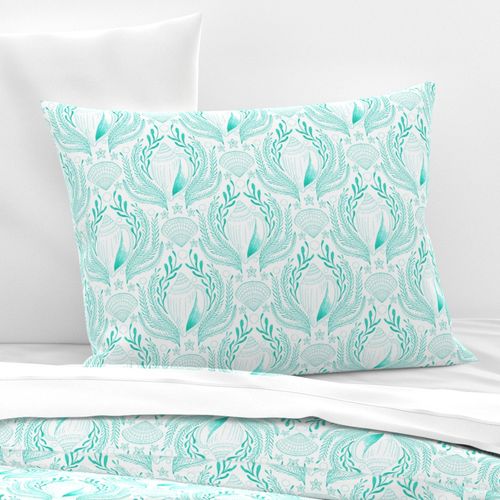 sea shell damask - green 