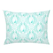 sea shell damask - green 