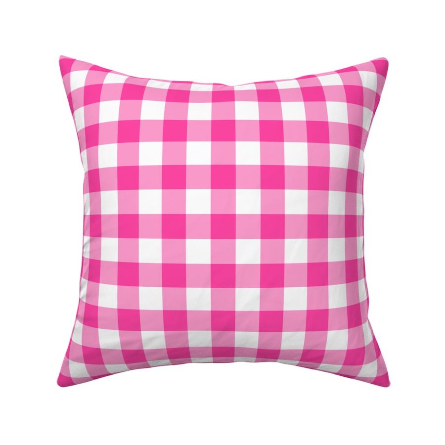 1” Hot Pink Gingham Check