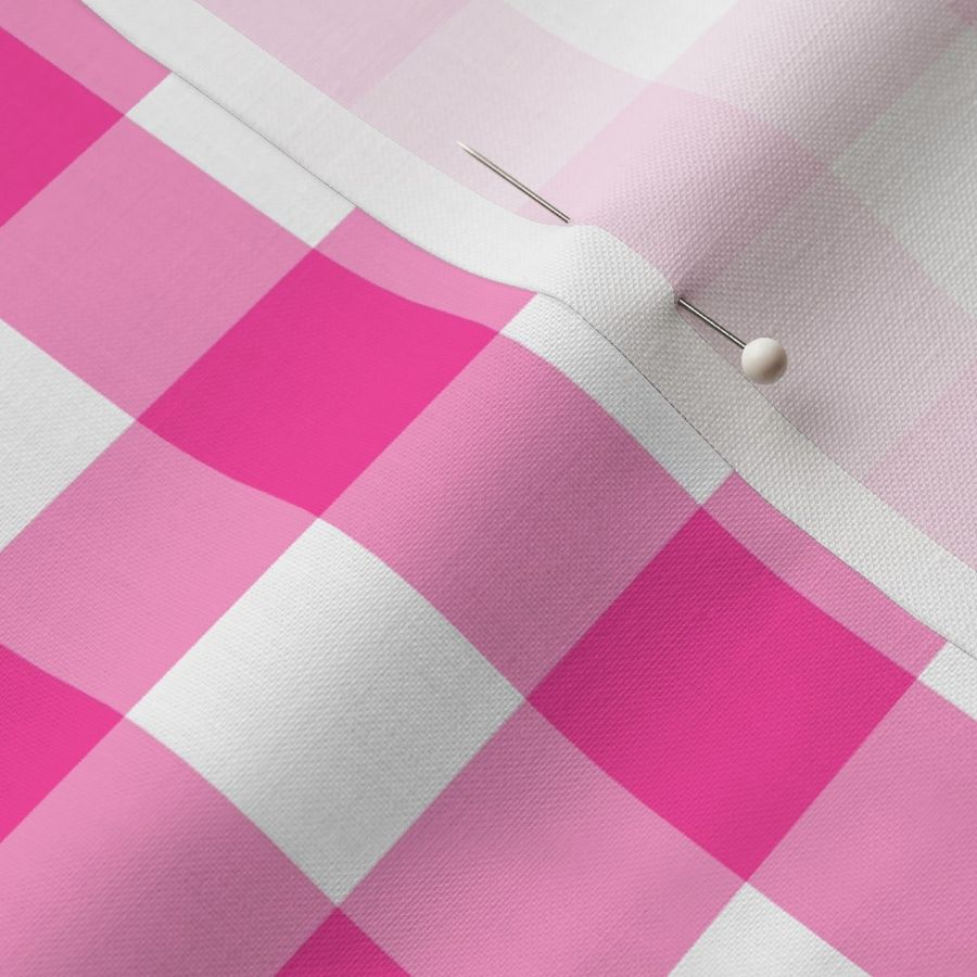 1” Hot Pink Gingham Check