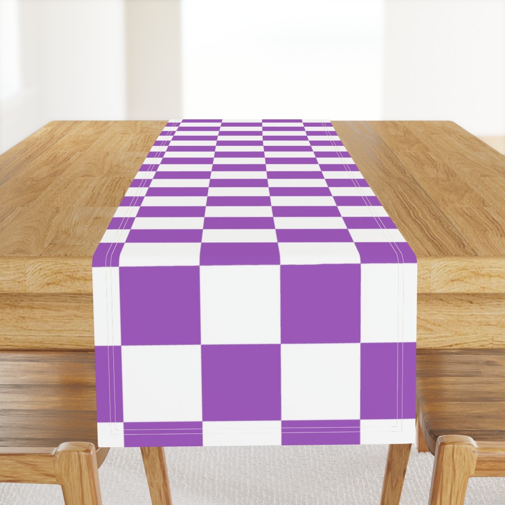 4” Jumbo Classic Checkers, Orchid Purple and White