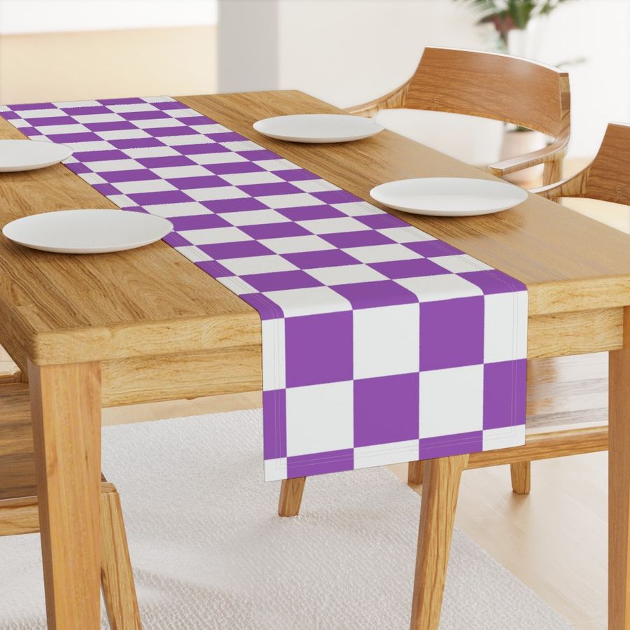 4” Jumbo Classic Checkers, Orchid Purple and White