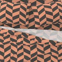 Sweet-kitschy-soft-pastel-darker-salmon-pink-and-dark-reddish-brown-chevron-zigzag-XL-jumbo